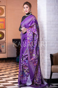 Digital Print Saree Indigo Purple Kantha Digital Print Saree saree online