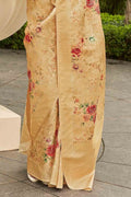 Digital Print Saree Iris Yellow Digital Print Saree saree online