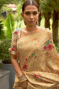 Digital Print Saree Iris Yellow Digital Print Saree saree online
