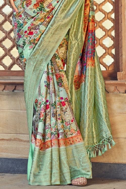 Digital Print Saree Jade Green Digital Print Saree saree online