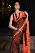 Digital Print Saree Jet Black Digital Print Saree saree online