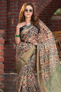 Digital Print Saree Juniper Green Digital Print Saree saree online