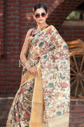 Digital Print Saree Light Beige Digital Print Saree saree online