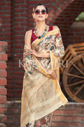 Digital Print Saree Light Beige Digital Print Saree saree online