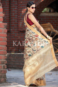 Digital Print Saree Light Beige Digital Print Saree saree online