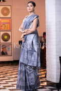 Digital Print Saree Light Blue Kantha Digital Print Saree saree online