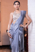 Digital Print Saree Light Blue Kantha Digital Print Saree saree online