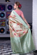 Digital Print Saree Light Green Digital Print Saree saree online