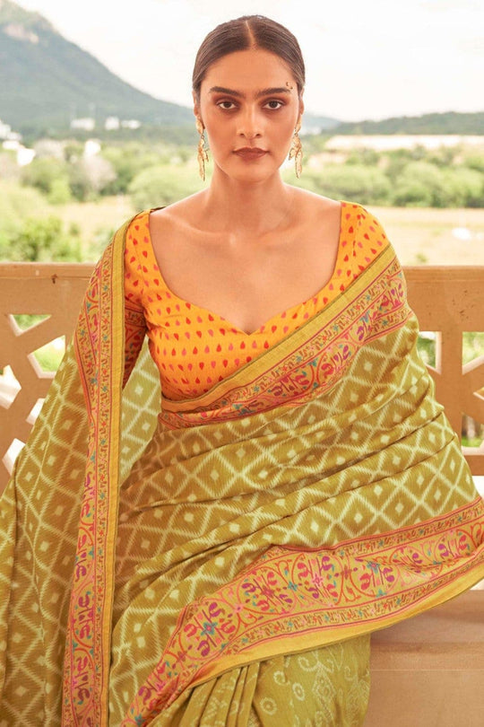Digital Print Saree Light Green Digital Printed Saree saree online
