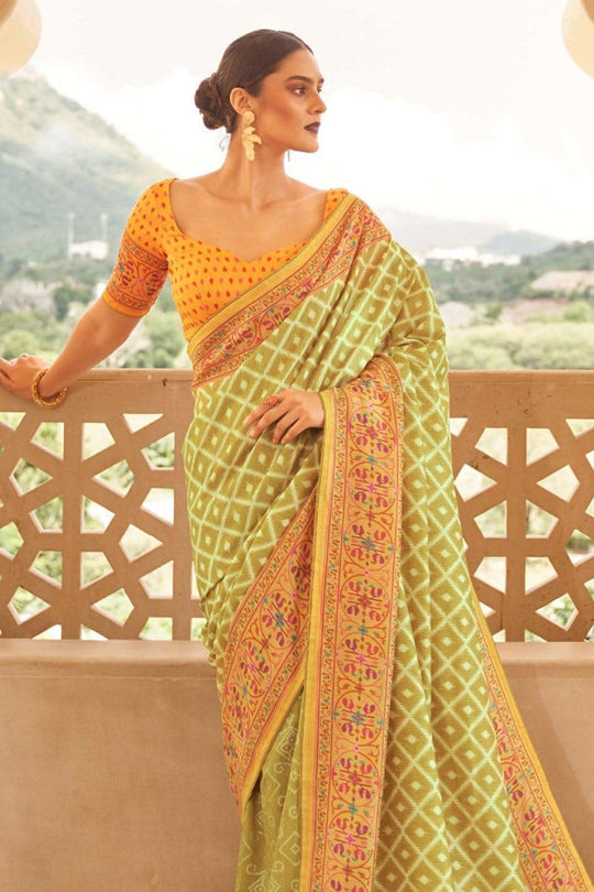 Digital Print Saree Light Green Digital Printed Saree saree online