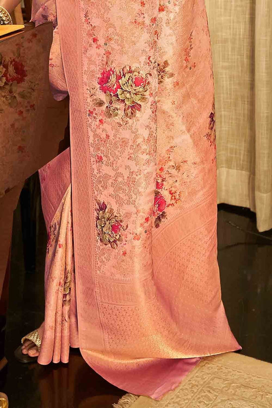 Digital Print Saree Light Peach Digital Print Saree saree online