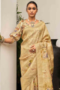 Digital Print Saree Light Yellow Digital Print Saree saree online