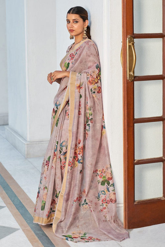 Digital Print Saree Lilac Purple Digital Print Saree saree online