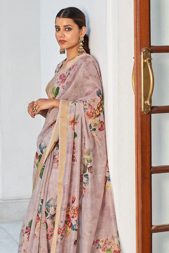 Digital Print Saree Lilac Purple Digital Print Saree saree online