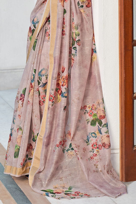 Digital Print Saree Lilac Purple Digital Print Saree saree online