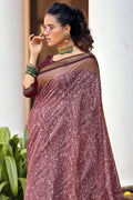 purple digital print saree