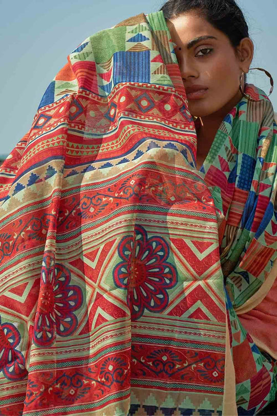 Digital Print Saree Multicolour Digital Print Saree saree online