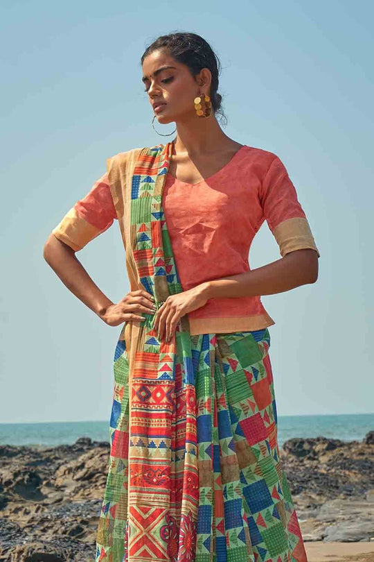 Digital Print Saree Multicolour Digital Print Saree saree online