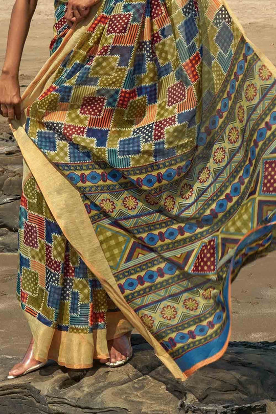 Digital Print Saree Multicolour Digital Print Saree saree online