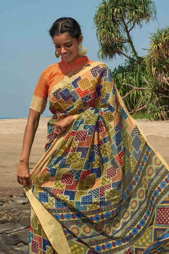 Digital Print Saree Multicolour Digital Print Saree saree online