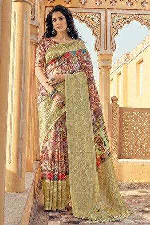 Multicolour Digital Print Saree