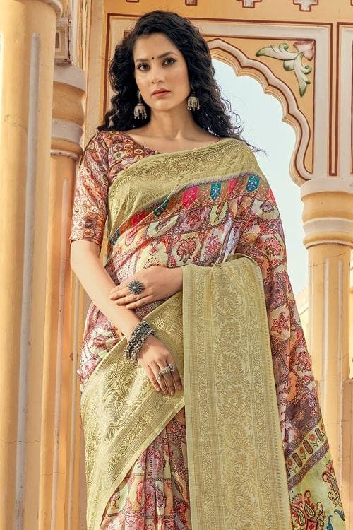 Digital Print Saree Multicolour Digital Print Saree saree online