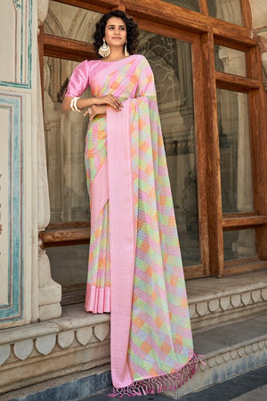 Multicolour Digital Print Saree