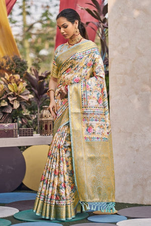 Multicolour Digital Print Saree