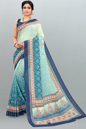 Multicolour Digital Print Saree