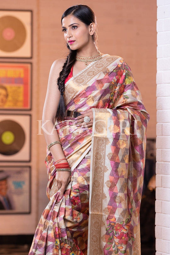Digital Print Saree Multicoloured Digital Print Saree saree online