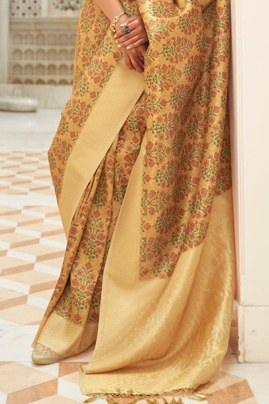 Digital Print Saree Mustard Yellow Digital Print Saree saree online