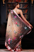 digital print  floral saree 