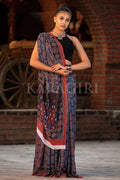 Digital Print Saree Navy Blue Ajrakh Saree saree online