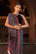 Digital Print Saree Navy Blue Ajrakh Saree saree online