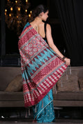 Digital Print Saree Ocean Blue Digital Print Saree saree online