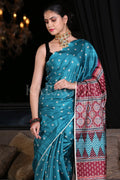 Digital Print Saree Ocean Blue Digital Print Saree saree online