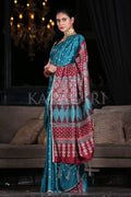 Digital Print Saree Ocean Blue Digital Print Saree saree online