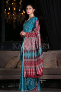 Digital Print Saree Ocean Blue Digital Print Saree saree online