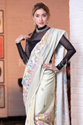 Digital Print Saree Off White Kantha Digital Print Saree saree online