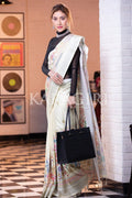 Digital Print Saree Off White Kantha Digital Print Saree saree online