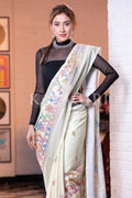 Digital Print Saree Off White Kantha Digital Print Saree saree online