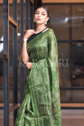 Digital Print Saree Olive Green Digital Print Saree saree online