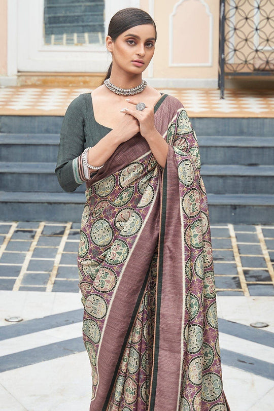 Digital Print Saree Pale Violet Digital Print Saree saree online