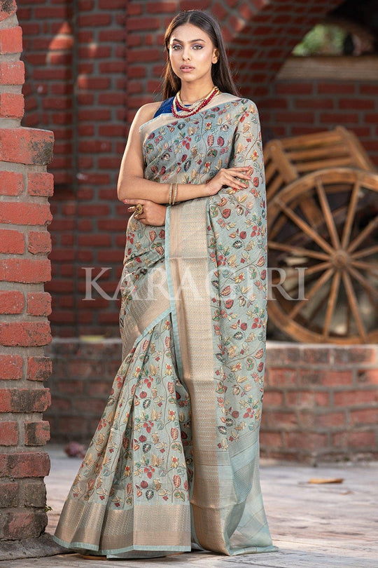 Digital Print Saree Pastel Grey Digital Print Saree saree online