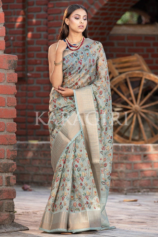 Digital Print Saree Pastel Grey Digital Print Saree saree online
