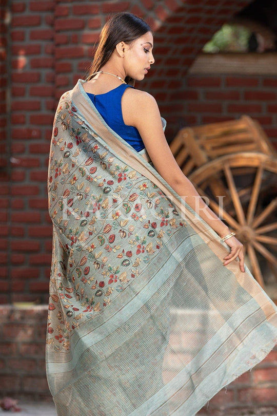 Digital Print Saree Pastel Grey Digital Print Saree saree online