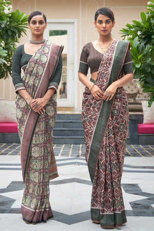 Digital Print Saree Pastel Maroon Digital Print Saree saree online