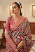 Digital Print Saree Peach Blue Digital Printed Saree saree online