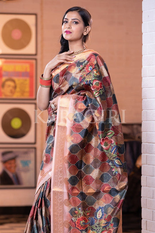 Digital Print Saree Peach Pink Digital Print Saree saree online
