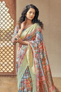 Digital Print Saree Pearl River Grey Digital Print Saree saree online